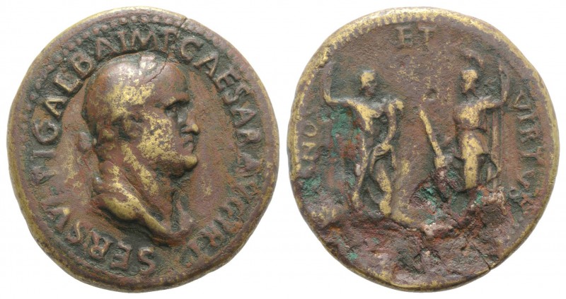 Galba (68-69). Æ Sestertius (36.5mm, 25.17g, 6h). Rome, c. November AD 68. Laure...