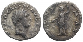 Otho (AD 69). AR Denarius (18mm, 2.63g, 6h). Rome, March-mid April. Bare head r. R/ Aequitas standing l., holding scales and pertica. RIC I 19; RSC 9....