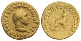 Vitellius (AD 69). AV Aureus (20mm, 7.13g, 6h). Rome, c. late April–20 December. Laureate head r. R/ L. Vitellius, the father of Vitellius, togate, se...