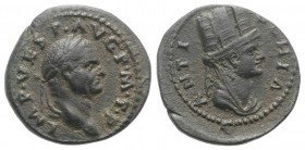 Vespasian (69-79). Seleucis and Pieria, Antioch. Æ (22mm, 4.83g, 6h), AD 73-4. Laureate head r. R/ Turreted and draped bust of Tyche r. RPC II 1987; B...