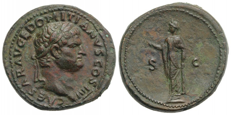 Domitian (Caesar, 69-81). Æ Sestertius (35mm, 25.13g, 7h). Rome, 76-7. Laureate ...