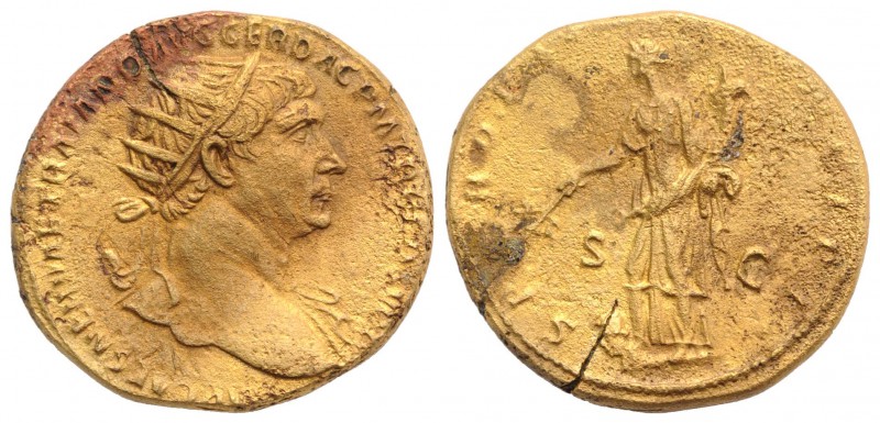 Trajan (98-117). Æ Dupondius (27mm, 11.18g, 6h). Rome, AD 103. Radiate bust r., ...