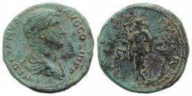 Hadrian (117-138). Æ As (26mm, 15.62g, 6h). Rome, 134-8. Bare-headed and draped bust r. R/ Spes walking l., holding flower and raising hem of skirt. R...