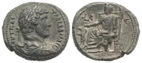 Hadrian (117-138). Egypt, Alexandria. BI Tetradrachm (25mm, 12.36g, 12h), year 16 (AD 131/2). Laureate, draped and cuirassed bust r. R/ Serapis seated...