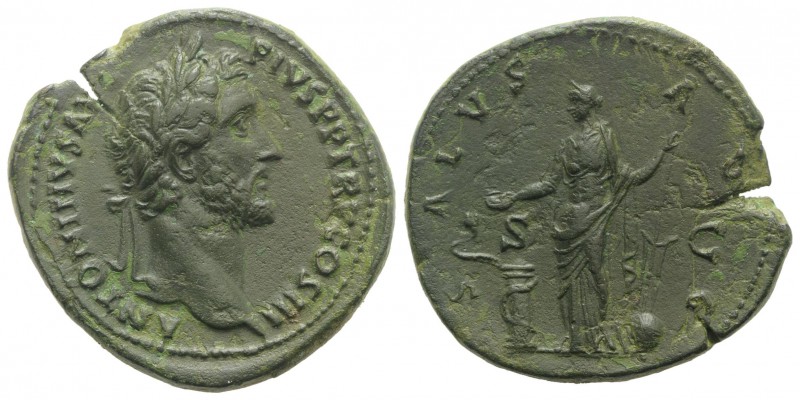 Antoninus Pius (138-161). Æ Sestertius (35mm, 22.55g, 11h). Rome, c. 141-3. Laur...