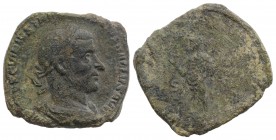 Trebonianus Gallus (251-253). Æ Sestertius (31mm, 19.53g, 1h). Rome, 251-2. Laureate, draped and cuirassed bust r. R/ Pietas standing l., raising hand...