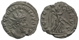 Laelianus (Usurper, AD 269). Antoninianus (20.5mm, 2.28g, 6h). Colonia Agrippinensis. Radiate and draped bust r. R/ Victory advancing r., holding wrea...