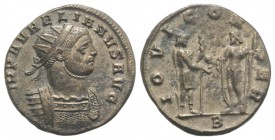 Aurelian (270-275). Radiate (21mm, 3.23g, 6h). Serdica, 273-4. Radiate and cuirassed bust facing, head r. R/ Aurelian standing r., holding transverse ...