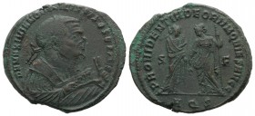 Maximianus (Senior Augustus, 305-307). Æ Follis (29mm, 8.95g, 6h). Aquileia, c. 305-6. Laureate bust r., wearing imperial mantle, holding olive branch...