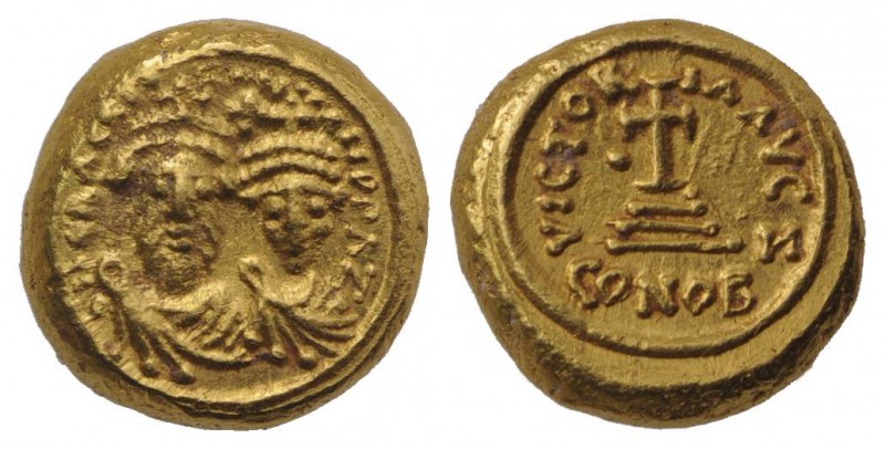 Heraclius and Heraclius Constantine (610-641). AV Solidus (11mm, 4.43g, 6h). Car...