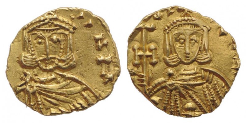 Constantine V (741-775). AV Tremissis (12mm, 1.31g, 6h). Syracuse. Bust facing w...