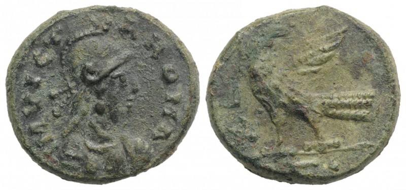 Ostrogoths, Theoderic (493-526). Æ 40 Nummi (24mm, 10.50g, 12h). Rome. Helmeted ...