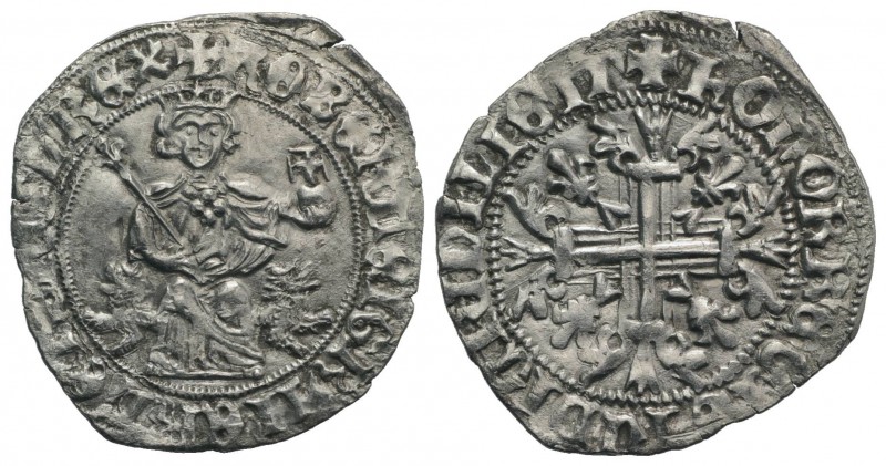 Italy, Napoli. Roberto I d'Angiò (1309-1343). AR Gigliato (30mm, 3.94g, 11h). Ki...