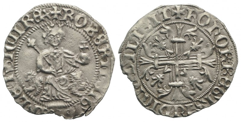 Italy, Napoli. Roberto I d'Angiò (1309-1343). AR Gigliato (29mm, 4.05g, 9h). Kin...