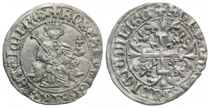 Italy, Napoli. Roberto I d'Angiò (1309-1343). AR Gigliato (28mm, 3.96g, 4h). Kin...