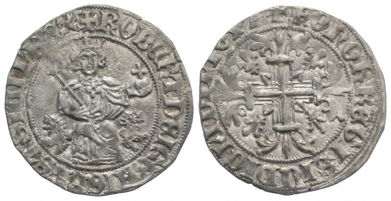 Italy, Napoli. Roberto I d'Angiò (1309-1343). AR Gigliato (27.5mm, 3.96g, 4h). K...