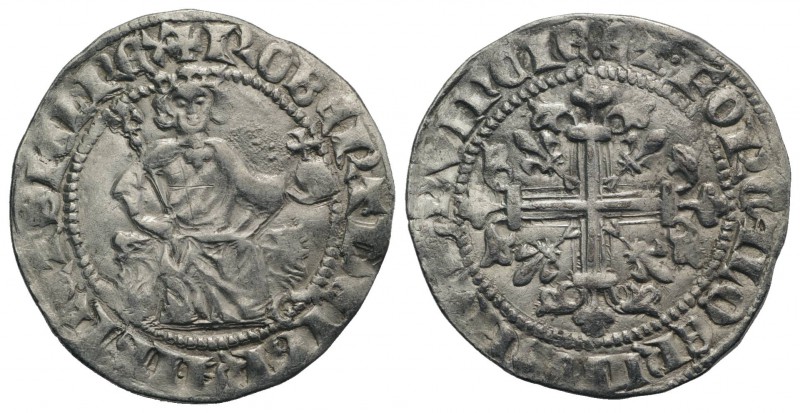 Italy, Napoli. Roberto I d'Angiò (1309-1343). AR Gigliato (28mm, 3.86g, 6h). Kin...
