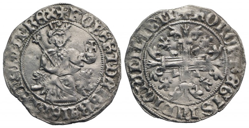 Italy, Napoli. Roberto I d'Angiò (1309-1343). AR Gigliato (28.5mm, 3.93g, 7h). K...