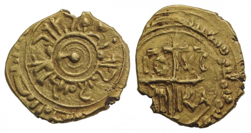 Italy, Sicily, Messina or Palermo. Tancredi (1190-1194). AV Tarì (12mm, 1.24g). ...