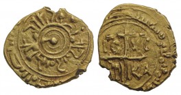 Italy, Sicily, Messina or Palermo. Tancredi (1190-1194). AV Tarì (12mm, 1.24g). Pellet in double circle. R/ IC XC NI KA, Cross. Spahr 125; MIR 43 and ...