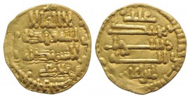 Italy, Sicily, Palermo. Ibrahim II b. 'Ahmad (AH 261-289 / AD 875-902). AV Robai (11mm, 1.04g, 7h). Arab legend in four lines. R/ Arab legend in five ...