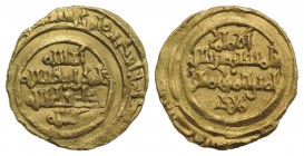 Italy, Sicily, Palermo. al-Mustansir billah (AH 427-487 / AD 1036-1094). AV Robai (12mm, 1.04g, 9h). Arab legend. R/ Arab legend. Spahr 42; MIR 413. G...