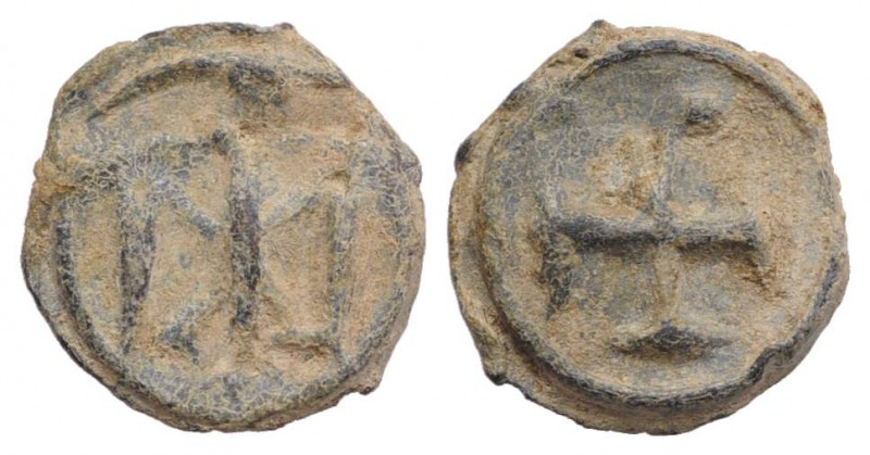 South Italy, c. 12th-13th century. PB Tessera (13mm, 2.30g). Eagle facing, head ...
