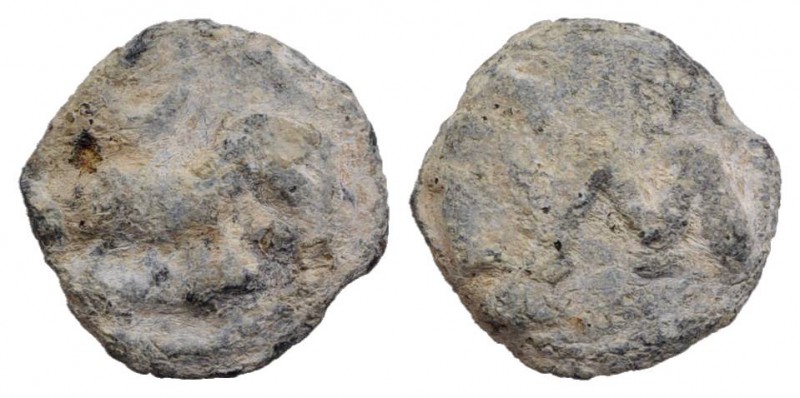 South Italy, c. 12th-13th century. PB Tessera (13mm, 2.45g). Ram(?) standing r. ...