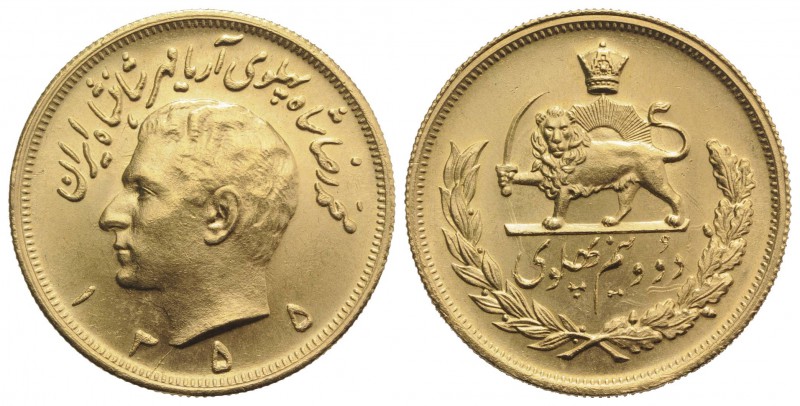 Iran, Reza Pahlavi (1941-1979). AV 2,5 Pahlevi 1355/1976 (30mm, 20.35g, 12h). Kr...