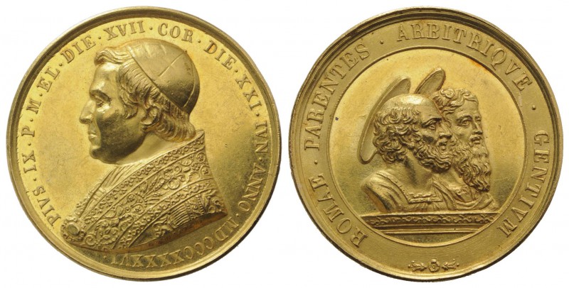 Papal, Pio IX (1846-1878). AV Medal 1846 (43.5mm, 50.03g, 12h), G. Cerbara. PIVS...