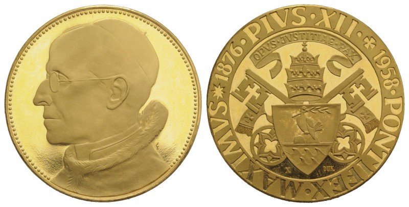 Papal, Pio XII (1939-1958). AV Medal 1958 (40mm, 34.76g, 12h). Good EF