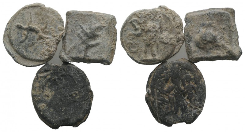 Lot of 3 Roman Pb Tesserae, c. 1st century BC - 1st century AD. Lot sold as is, ...