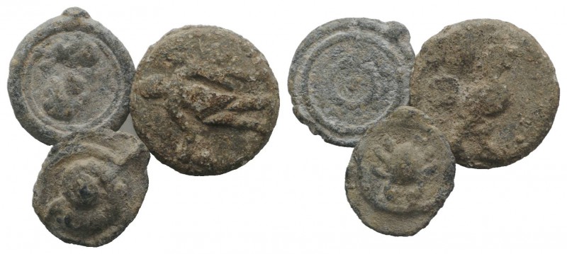 Lot of 3 Roman Pb Tesserae, c. 1st century BC - 1st century AD. Lot sold as is, ...