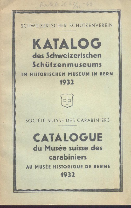A.A.V.V. - Catalogue du Musee suisse des carabiniers au Musee Historique de Bern...