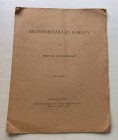 Bernhart Prof. Dr. M. Bildnismedaillen Karls V. Munzhandlung A. Riechmann & Co. 1926. Brossura ed. pp. 7, tavv. 1 in b/n. Buono stato