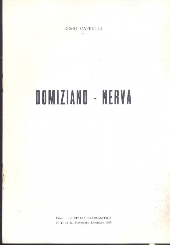 CAPPELLI R. - Domiziano - Nerva. Mantova, 1961. pp. 7, con illustrazioni nel tes...