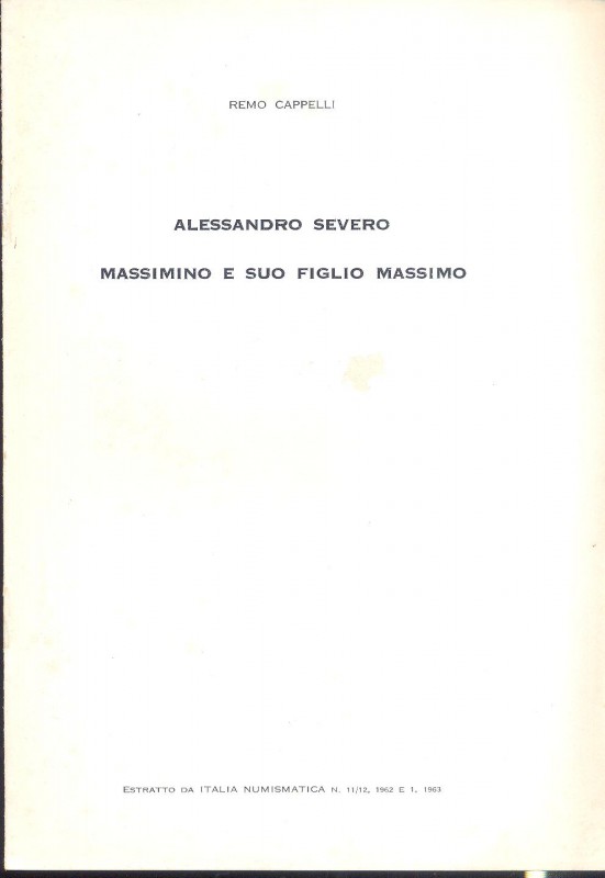 CAPPELLI R. - Alessandro Severo - Massimino e suo figlio Massimo. Mantova, 1963....