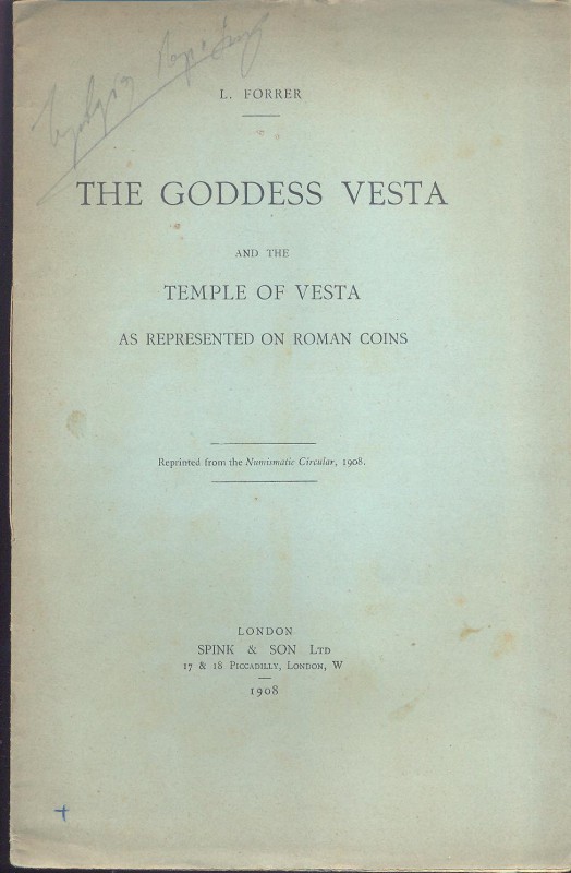 FORRER L. - The goddess Vesta and the temple of Vesta as represented on roman co...