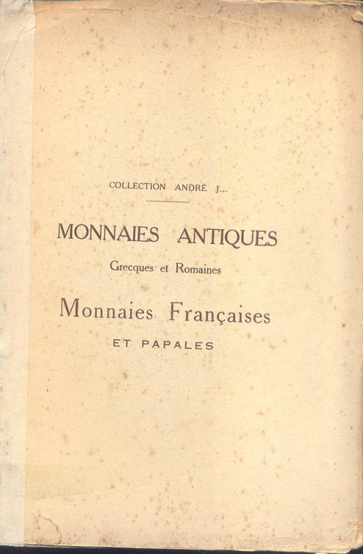 BOURGEY ETIENNE – Paris 20/21-December. 1929. Collectione Andre J... Monnaies an...