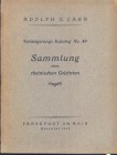 CAHN ADOLPH – Frankfurt a. M. 18-12-1922. Versteigerung katalog n. 49 Sammlung eines rheinischen gelehrten beteutende serien barbarischer pragungen un...