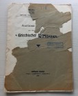 Egger B. Auction einer alten Sammlung Griechischer Munzen hauptsachlich von Sicilien. Collection . Wien 1906. Brossura ed. pp. 29, lotti 425, tavv. XI...