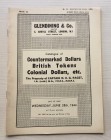 Glendening & Co. Catalogue of Countemarked Dollars British Tokens, Colonial Dollars, Etc. The Property of Captain H.E.G. Paget, I.A. (retd) M.A., F.R....