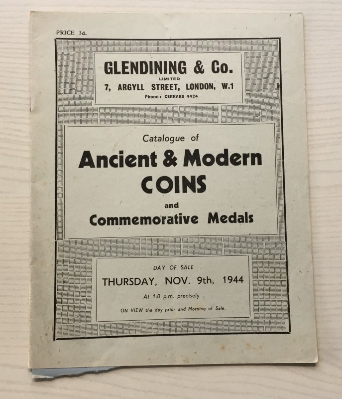 Glendining & Co. Catalogue of English & Foreign Coins. London 09 November 1944. ...