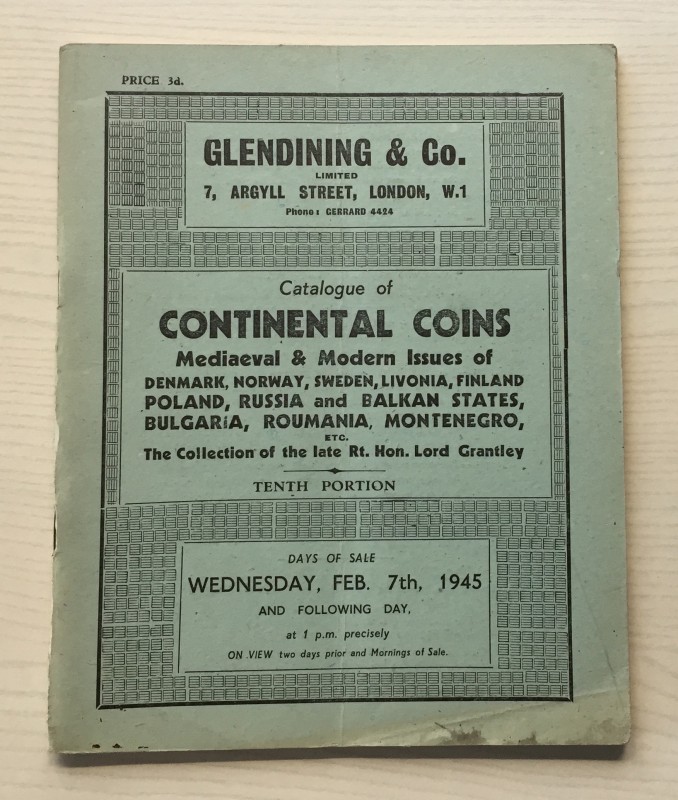 Glendining & Co. Catalogue of Continental Coins Mediaeval & Modern Issues of Den...