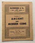 Glendining & Co. Catalogue of A Choice collection of English Crowns. London 9 July 1945. Brossura ed. pp. 21, lotti 315. Buono stato.
