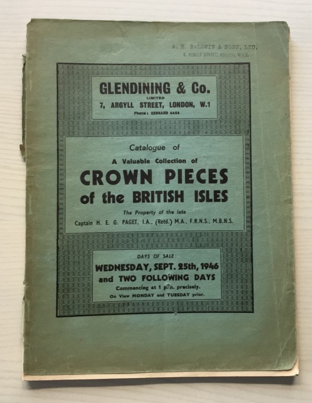 Glendining & Co. Catalogue of A Valuable Collection of Crown Pieces of the Briti...