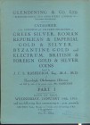 GLENDINING & CO. – London 14-1-1953. Catalogue of the extensive and valuable collection J. C. S. Rashleigh, Esq, M.A.. M. D. Greek silver, roman repub...
