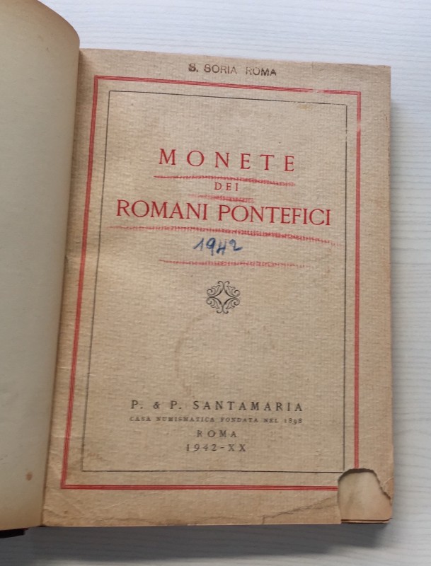 Santamaria P.& P. Monete dei Romani Pontefici. Roma 27 Aprile 1942. Mezza Pelle ...