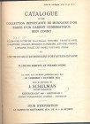 SCHULMAN J. – Amsterdam 5-10-1934. Catalogue d’une collection importante de monnaies d’or rares d’un cabinet numismatique bien connu. Allemagne-Autric...