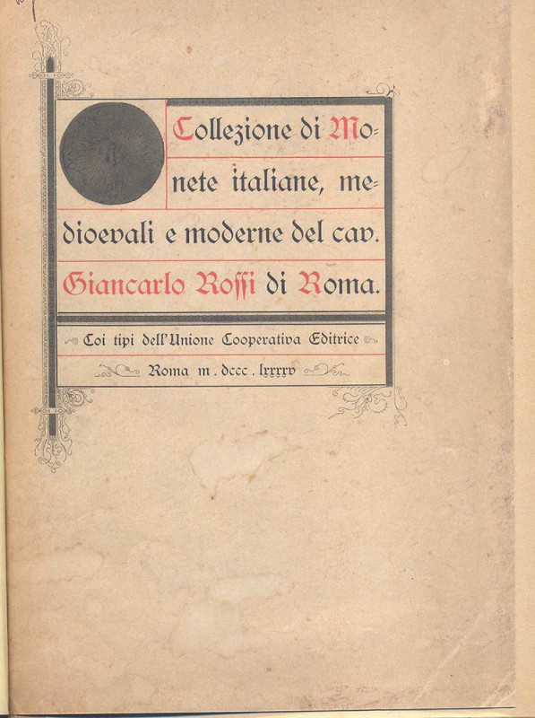 VITALINI ORTENSIO – Roma 22-4-1895. Collezione di monete italiane medioevali e m...